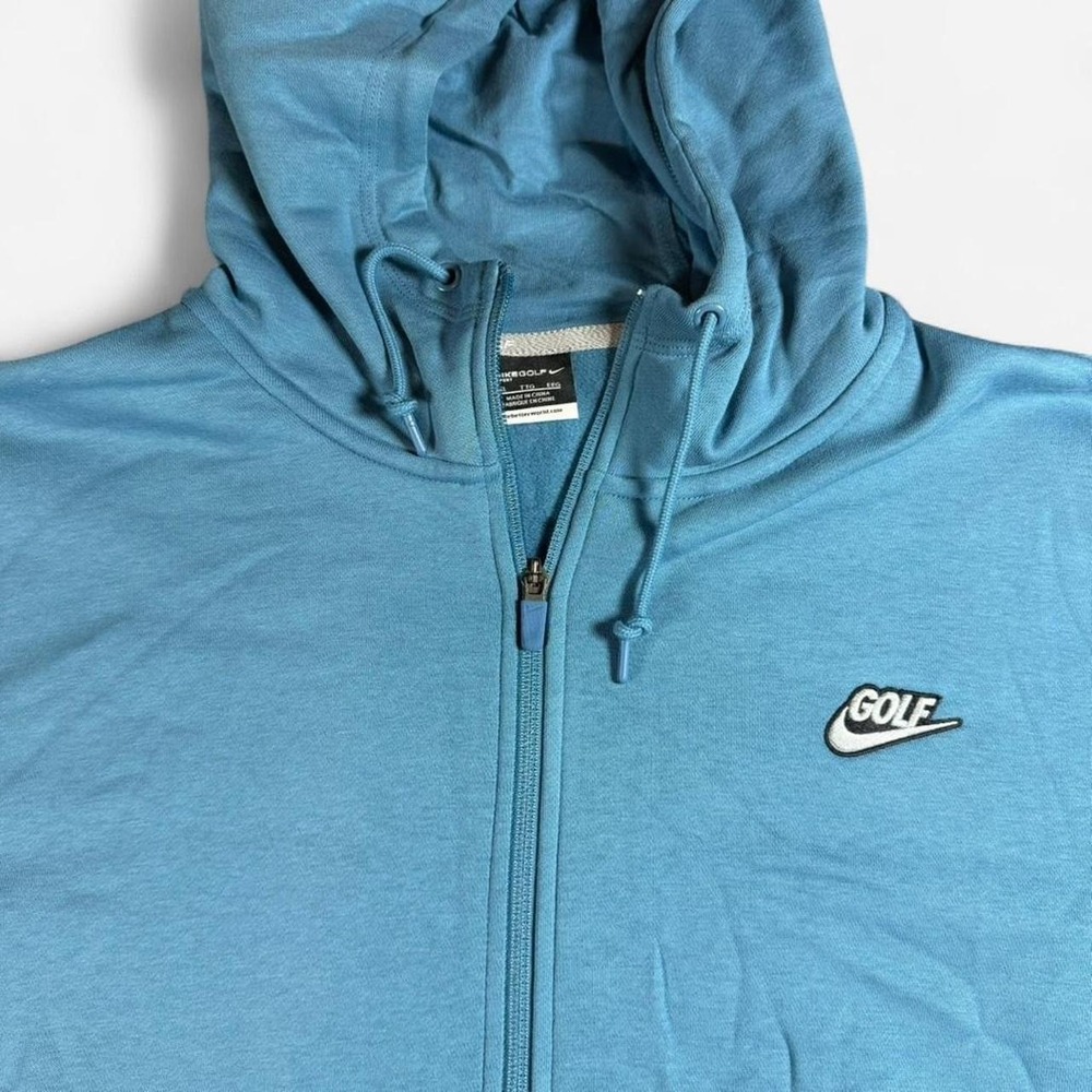 Nike Golf Blue Full Zip Hoodie Golf Swosh Active‎ Performance Size XXL EUC - Picture 2 of 6